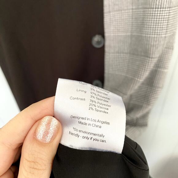 Fame and Partners Everly Black Plaid Button Front Short Sleeve Midi Dress 12 - Picture 4 of 10